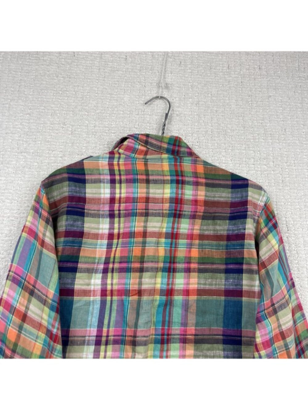 Polo Ralph Lauren Western Linen Button Up Dress Shirt Men Sz M Multicolor Plaid - Picture 16 of 16